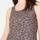 Anne Klein Women's Sleeveless Polka Dot Blouse Gray  Size X-Large