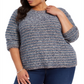 Style & Co Women's Metallic Threaded Chenille Sweater Blue Size 4X