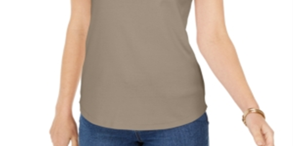 Charter Club Women's Supima Cotton Scoop Neck Tank Top Brown Size Small