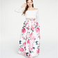 Teeze Me Junior's 2 Pc Off the Shoulder Lace & Floral Gown White Size 0
