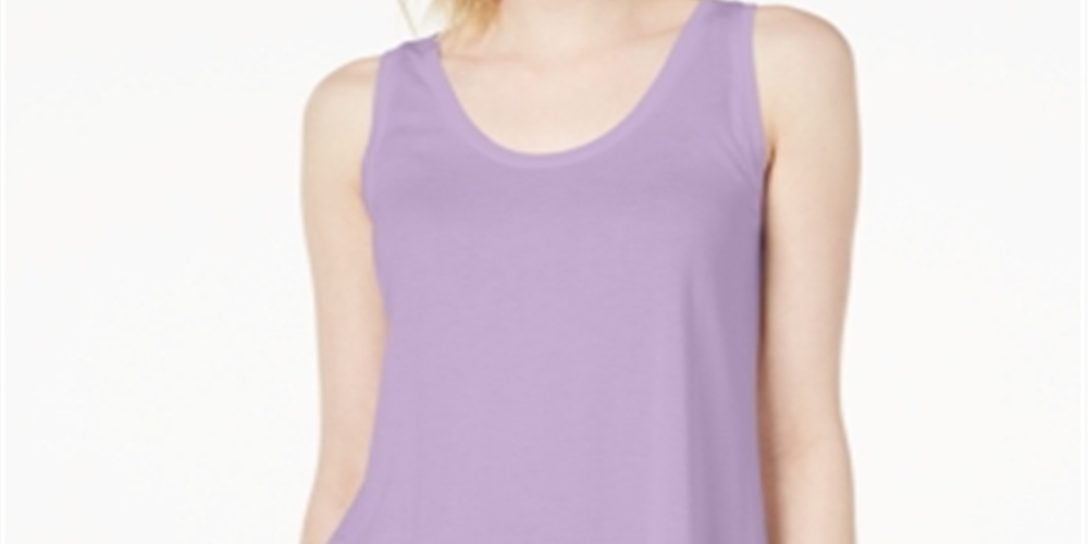 Maison Jules Women's Scoop Neck Tank Purple Size Small