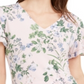 Calvin Klein Women's Floral V Neck Blouse Pink Size Small