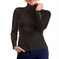 JM Collection Women's Ribbed Turtleneck Sweater Brown Size XL