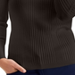 JM Collection Women's Ribbed Turtleneck Sweater Brown Size XL