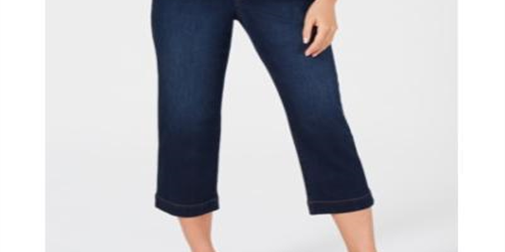 Style & Co Women's Belted Denim Capri Pants Blue Size 6