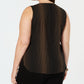 Anne Klein Women's Plus Printed Scoop Neck Sleeveless Top Black Size 3XL