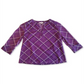 Charter Club Women's Plaid Split Neck Top Purple Size X-Large