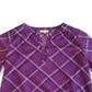 Charter Club Women's Plaid Split Neck Top Purple Size X-Large