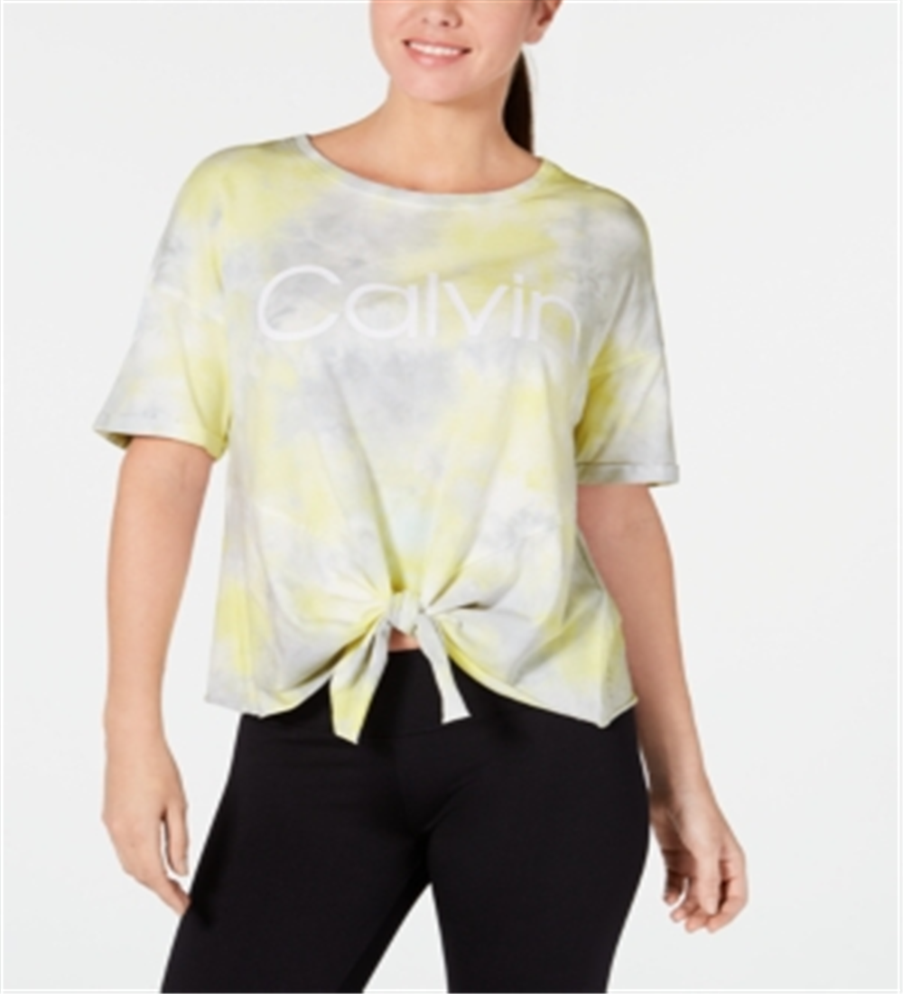 Calvin Klein Women's Performance Tie Front T-Shirt White Size XS