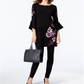 INC International Concepts Women's Embroidered Sweater Tunic Black Size S