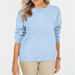 Karen Scott Women's  Petite Crewneck Fleece Sweatshirt  Blue Size PXS
