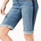 INC International Concepts Women's Contrast Trim Cuffed Denim Shorts Blue Size 16 Petite