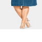 City Chic Women's Trendy Cotton Denim Button Front Dress Blue Size 16W