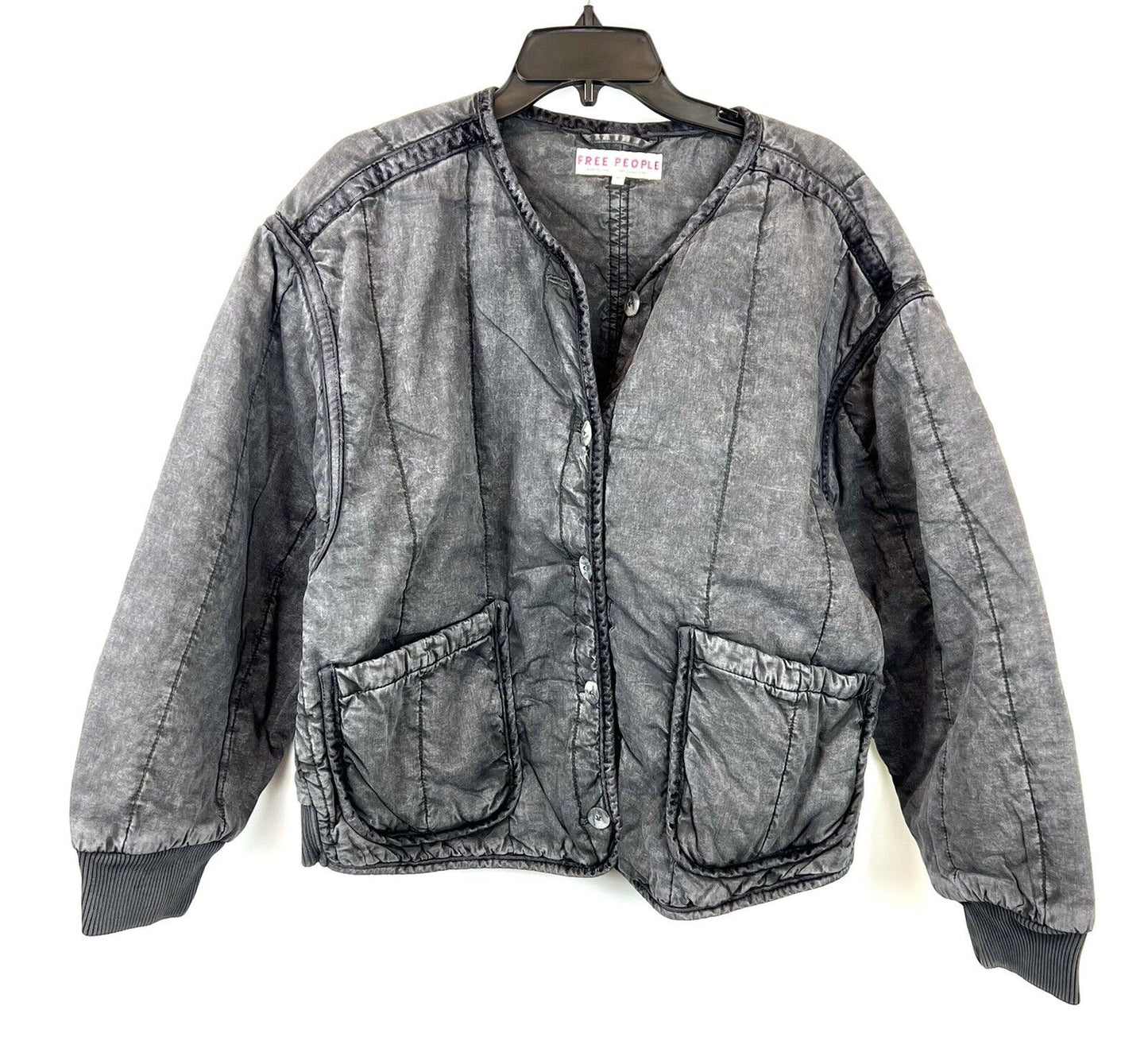 Free People Women's Mixed Signals Liner Jackets Gray Size M