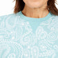 Karen Scott Women's Paisley Print Sweatshirt -Green Size Petite M