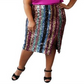 Maree Pour Toi Women's Plus Striped Sequined Skirt Black Size 18