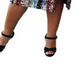 Maree Pour Toi Women's Plus Striped Sequined Skirt Black Size 18