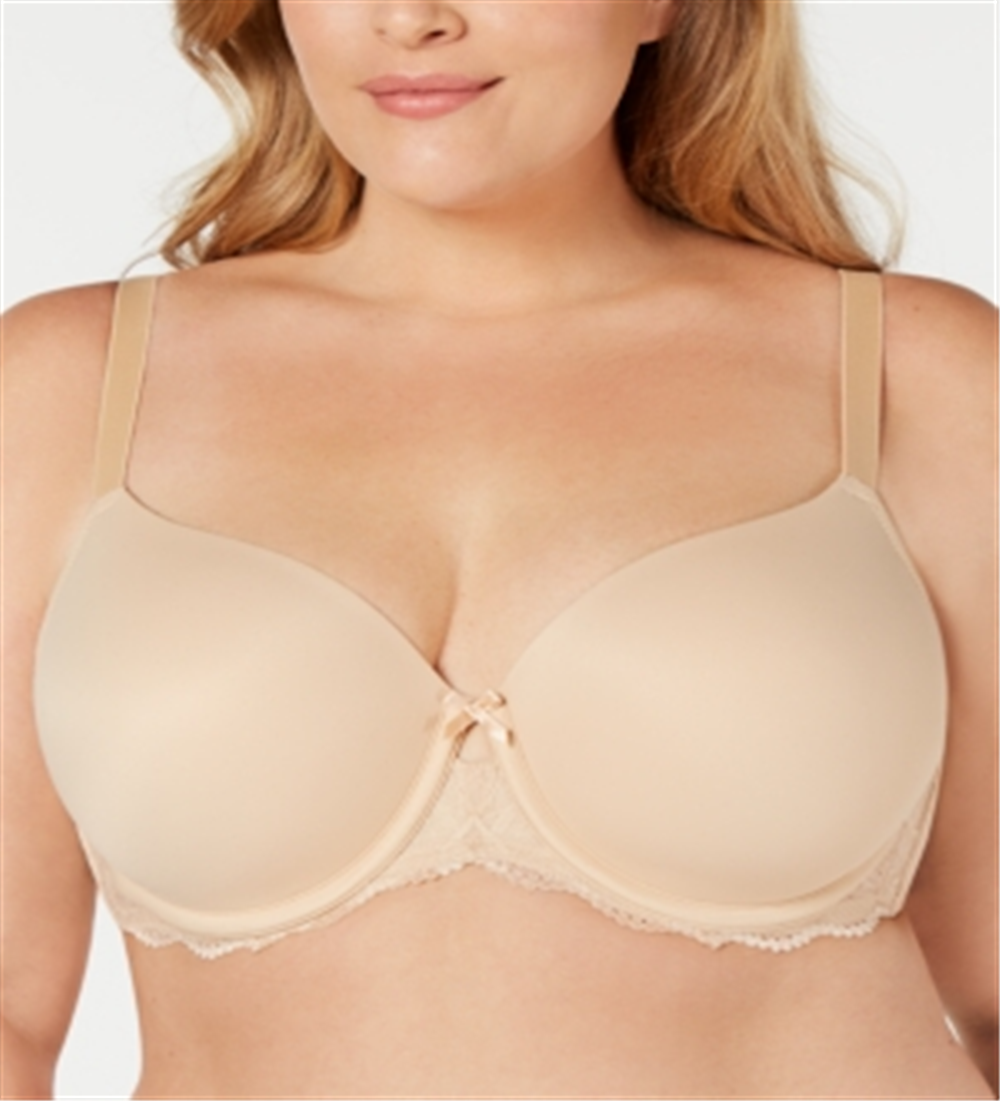 INC International Concepts Women's Plus Lace Trim Balconette Bra Brown Size 42 G