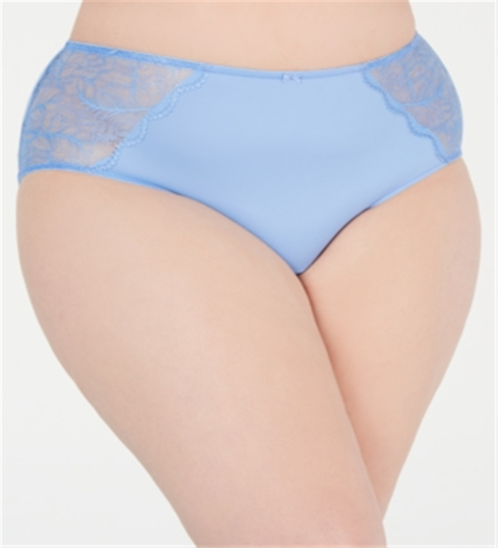 IINC International Concepts Women's Plus Lace Inset Bikini Hipster Panty Blue Size 2X