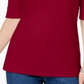 Karen Scott Women's Elbow Sleeve Top Red Size Petite L