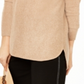 Charter Club Women's Pure Cashmere Long Sleeve Shirttail Sweater Brown Size Petite Small