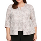 Alex Evenings Women's Plus Printed Jacket and Top Black Size 2X