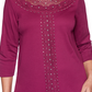 Alfred Dunner Women's Autumn Harvest Lace Trim Top Purple Size 3X
