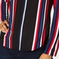 IINC International Concepts Women's Striped Long Sleeve V Neck Evening Top Black Size Large