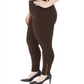 JM Collection Women's Plus Zipper Hem Leggings Brown Size 0X