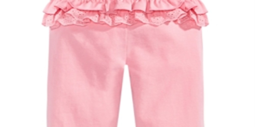 First Impressions Baby Girls Eyelet-Ruffled Leggings Pink Size 6-9MOS