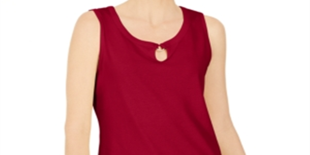 Karen Scott Women's Keyhole Hardware Tank Red Size Medium