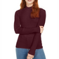 Maison Jules Women's Ribbed Mock Neck Top Red Size Large