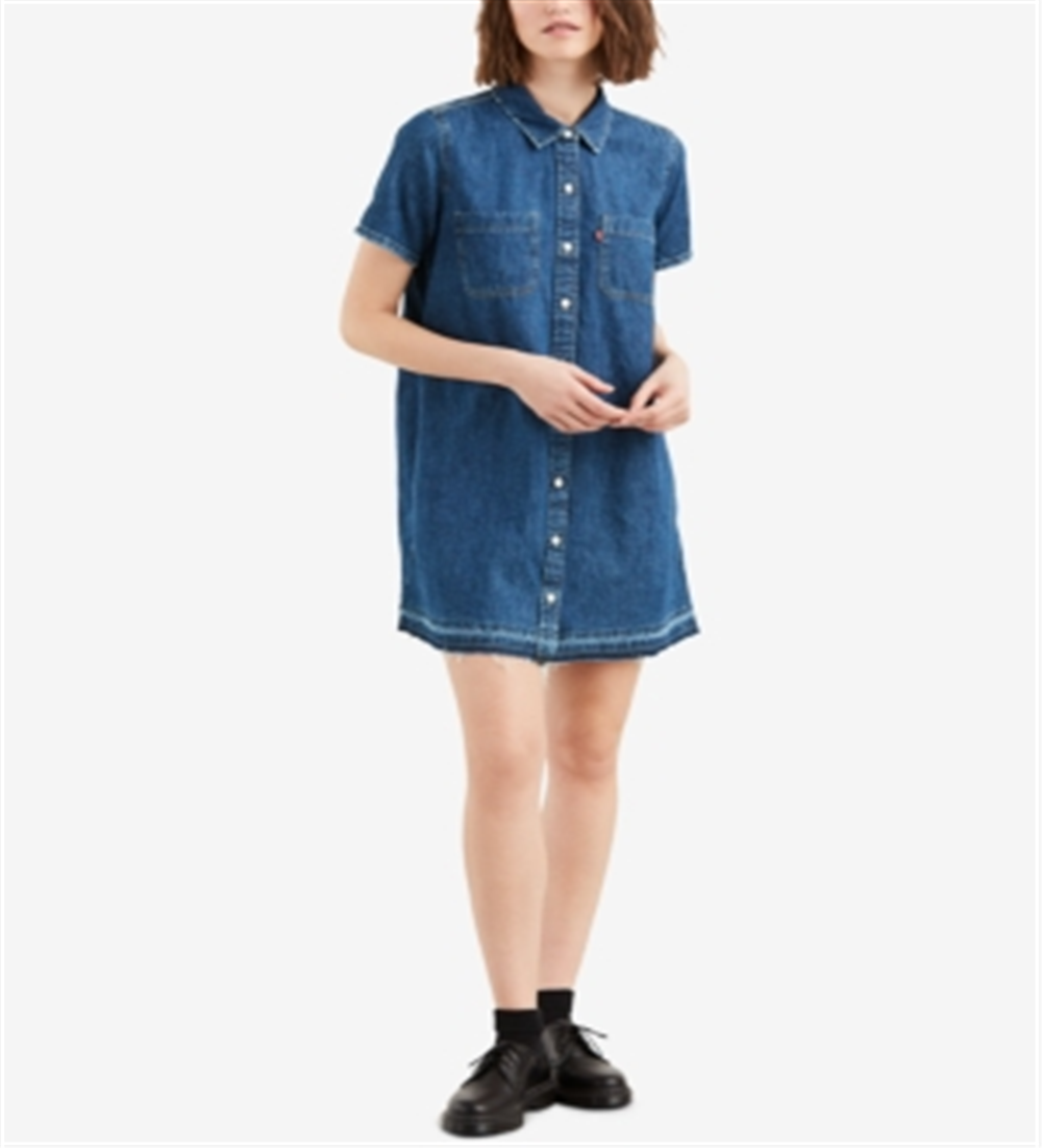 Levi's Women's Denim Shirtdress Blue Size Small