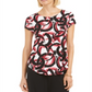 Alfani Women's Printed T-Shirt Wine Size M