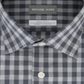 Michael Kors Men's  Airsoft Performance Stretch Check Dress Shirt Rock Gray Size 16.5X34-35