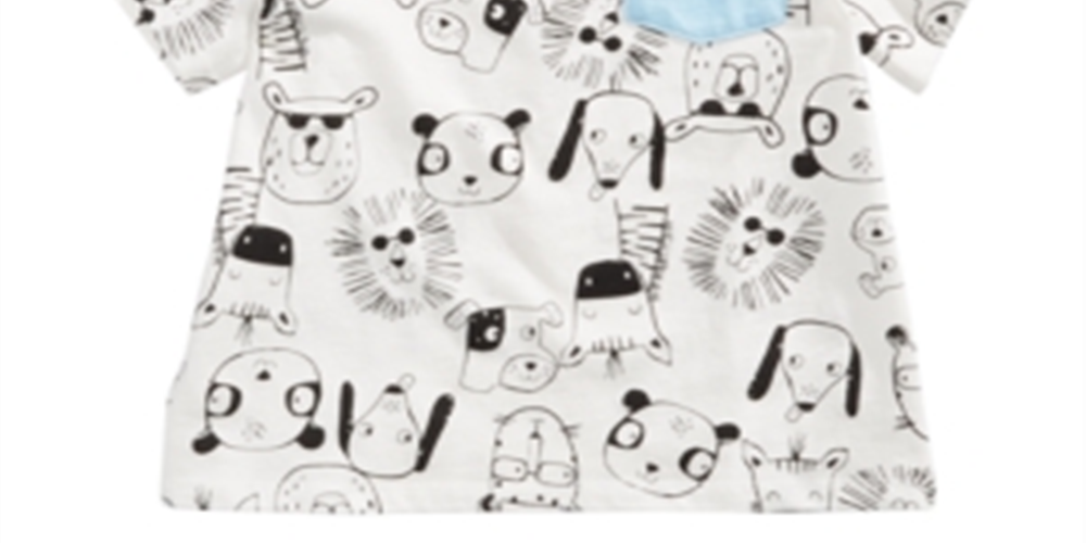 First Impressions Baby Boys Animal-Print Cotton T-Shirt  White Size 6-9 Months