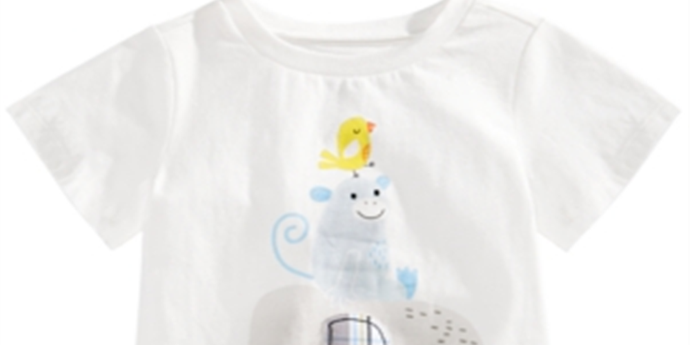 First Impressions Baby Boys Elephant-Print Cotton T-Shirt White Size 6-9 Months