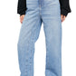 Free People Women's Relaxed Straight Slouch Jeans - Yucca Valley Indigo Blue Size 30