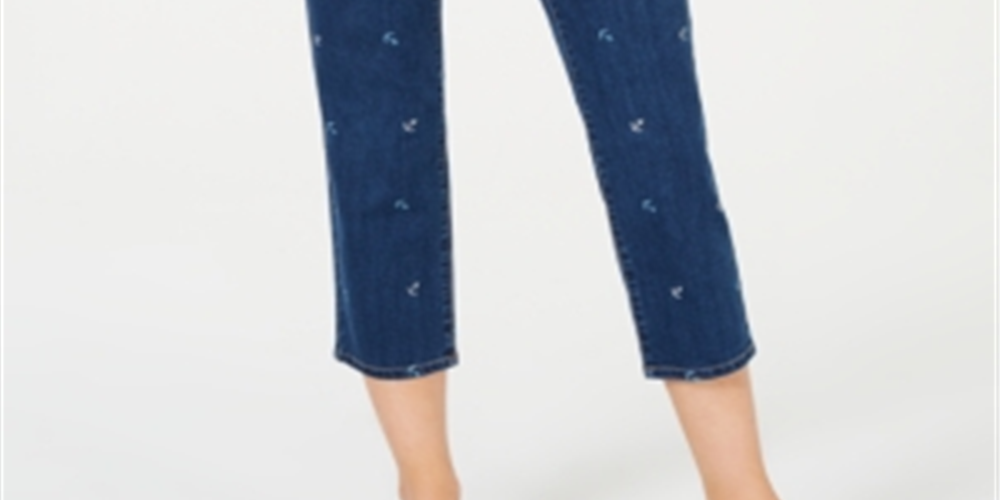 Charter Club Women's Embroidered Tummy-Control Crop Dia Wash Size  4