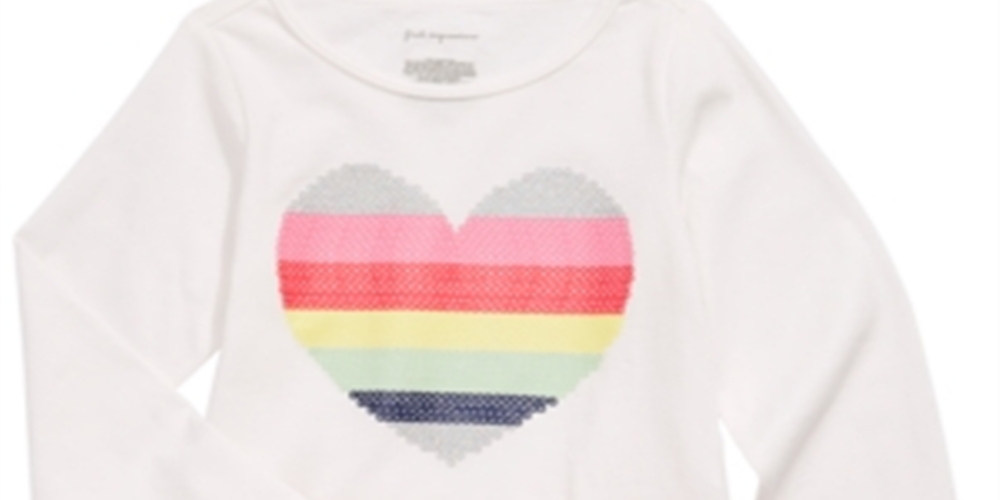 First Impressions Toddler Girl's Cotton Heart Peplum T-Shirt White Size 3T