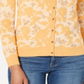 Charter Club Women's Jacquard Print Cardigan Yellow Size Large