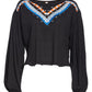 Free People Women's Hand Me Down Embroidered Crop Top Black Size X-Small