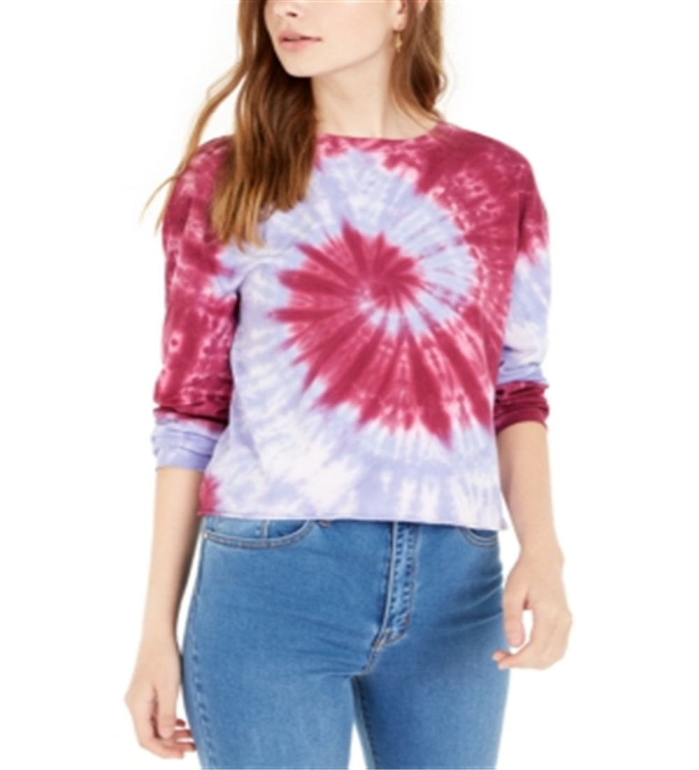 Rebellious One Women's Tie Dye Printed Long Top Purple Size Small
