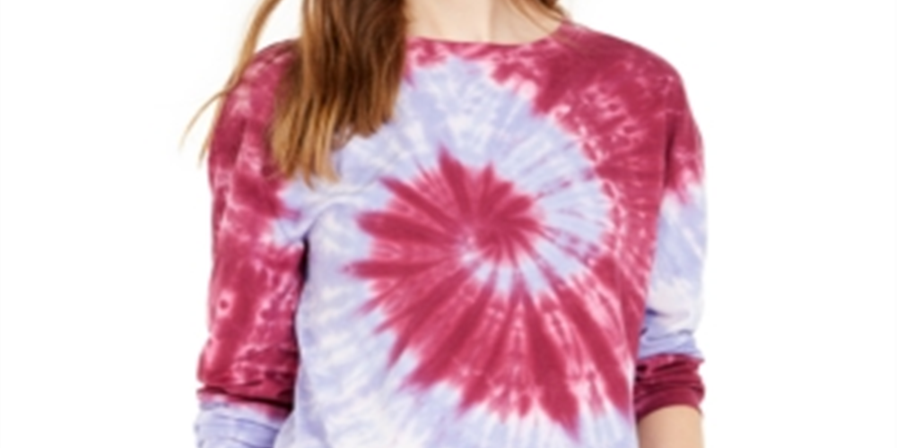 Rebellious One Women's Tie Dye Printed Long Top Purple Size Small