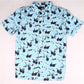 Lost Men's Shirt Button Down Print Short Sleeve Blue Size Small