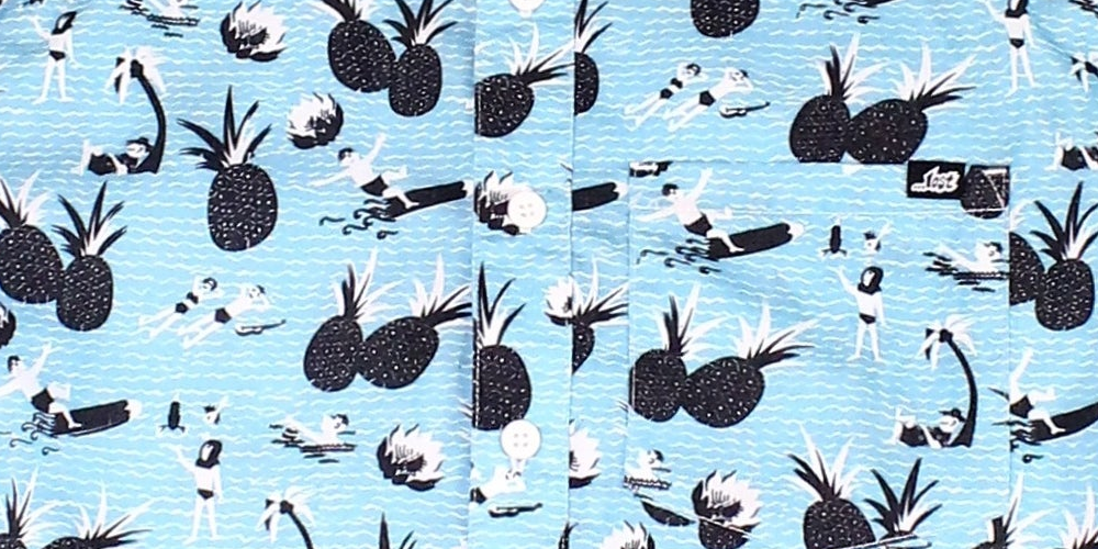 Lost Men's Shirt Button Down Print Short Sleeve Blue Size Small