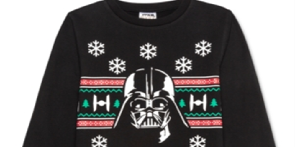 Star Wars Big Boy's Darth Vader Holiday Sweatshirt Black Size Small