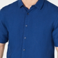 Alfani Men's Linen Blend Wear to Work Button-Down Shirt Blue Size 3XL
