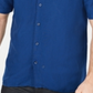 Alfani Men's Linen Blend Wear to Work Button-Down Shirt Blue Size 3XL