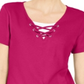 Karen Scott Women's  Lace-up Layered-Look Top  Pink Size XS
